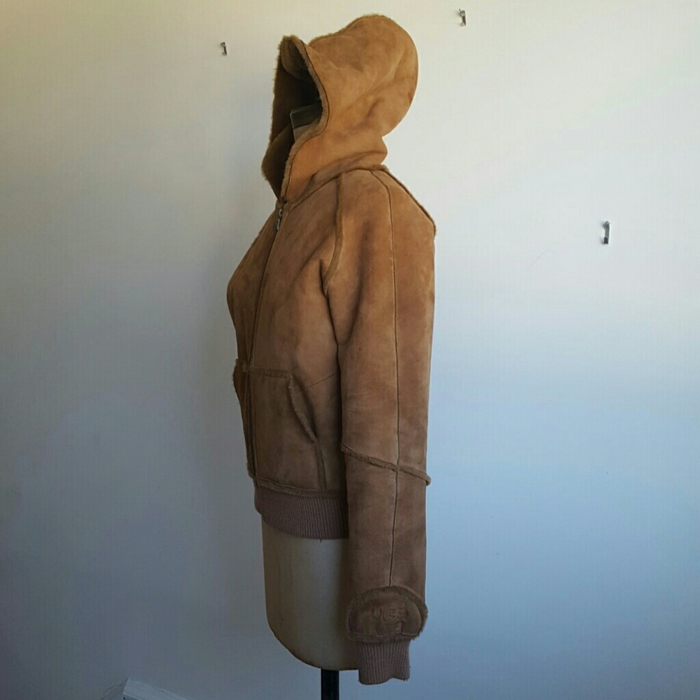 UGG Chestnut Suede Fur Lined Jacket - Picture 2 of 4